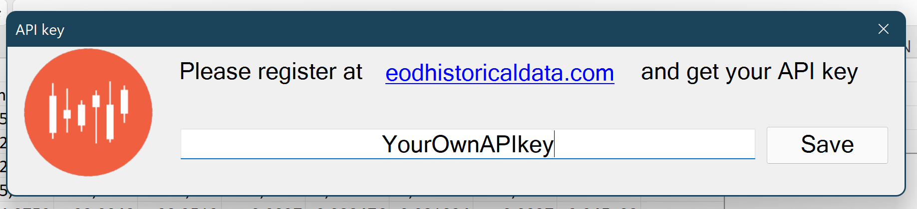 API key input form